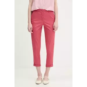 Sisley pantaloni culoarea negru, fason tigareta, high waist, 4ED4LF00R imagine