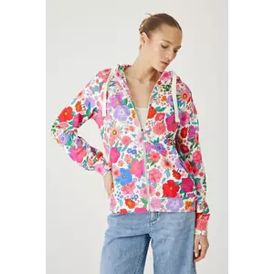 Medicine hanorac de bumbac culoarea bej, cu glugă, modelator imagine