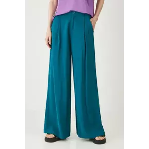Medicine pantaloni culoarea turcoaz, lat, medium waist imagine