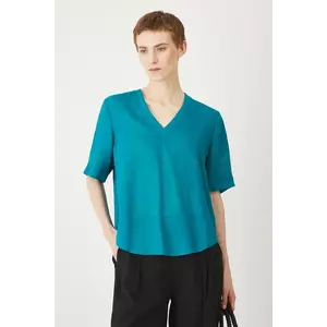 Medicine bluza din in culoarea verde, neted imagine