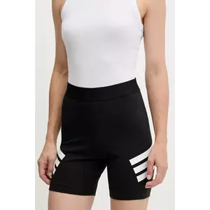 adidas pantaloni scurți Future Icons 3-Stripes culoarea negru, cu imprimeu, high waist, JE0164 imagine