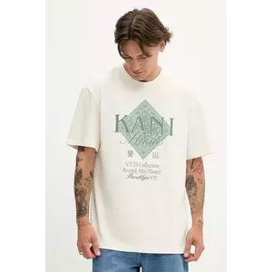 Karl Kani tricou din bumbac culoarea bej, cu imprimeu, PD00005356 imagine