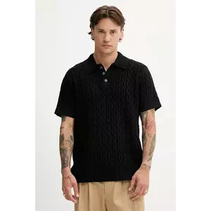 Les Deux polo de bumbac Garrett culoarea negru, uni, 1000031 imagine
