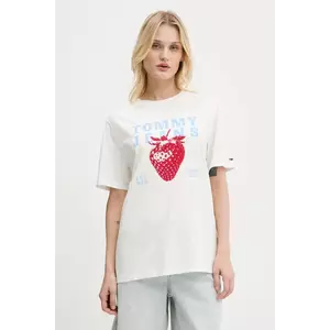 Tommy Jeans tricou din bumbac culoarea alb, DW0DW20894 imagine