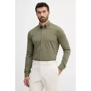 BOSS Orange cămașă din bumbac culoarea verde, cu guler button-down, slim, 50543089 imagine