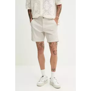 Hollister Co. pantaloni scurți din amestec de in culoarea bej, KI328-5167 imagine