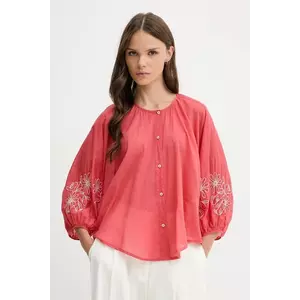 United Colors of Benetton cămașă din bumbac culoarea roz, regular, 5VZCDQ0BN imagine