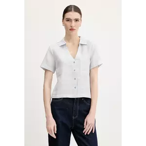 United Colors of Benetton cămașă din amestec de in cu guler clasic, regular, 5YPVDQ0BX imagine