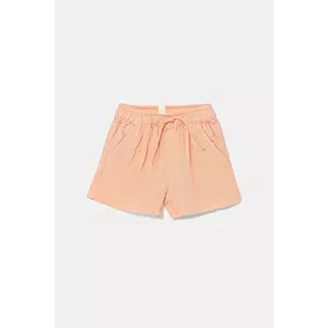 United Colors of Benetton pantaloni scurți din amestec de in pentru bebeluși culoarea portocaliu, talie reglabilă, 41DAA9012 imagine