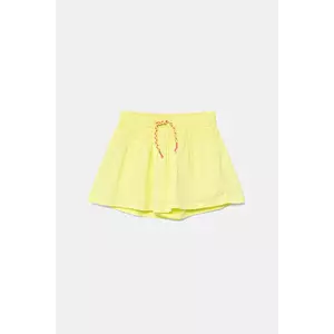 United Colors of Benetton pantaloni scurți din bumbac pentru copii culoarea verde, uni, talie reglabilă, 4M6BG902S imagine