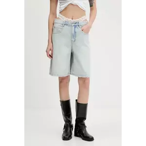 Miss Sixty pantaloni scurți jeans uni, high waist, 6S2JJ04800 imagine