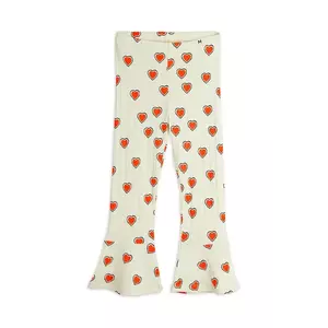 Mini Rodini pantaloni de trening pentru copii Outlined hearts culoarea bej, cu imprimeu, 2563010511 imagine