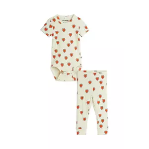Mini Rodini set de bumbac pentru bebeluși Outlined hearts culoarea bej, 2564010111 imagine
