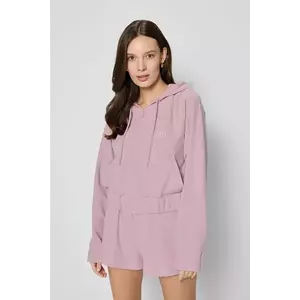 Bizuu pantaloni scurți din bumbac ETHIES culoarea roz, uni, high waist, ETHIES ROŻOWY imagine