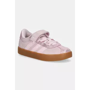 adidas sneakers de piele întoarsă pentru copii VL COURT 3.0 culoarea roz, JP7835 imagine