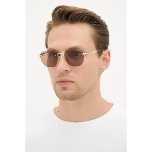 Montblanc ochelari de soare culoarea auriu, MB0405S imagine
