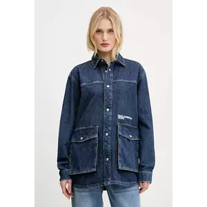 Karl Lagerfeld Jeans geacă jeans culoarea bleumarin, de tranzitie, A3W11004 imagine