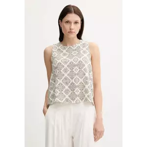 United Colors of Benetton top de in culoarea alb, cu imprimeu, 5KPRDQ0BU imagine