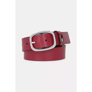Tommy Jeans curea de piele culoarea bej, AW0AW15836 imagine