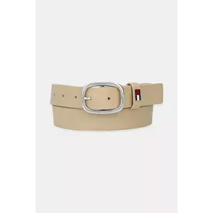 Tommy Jeans curea de piele culoarea bej, AW0AW15836 imagine