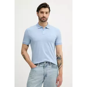 BOSS Orange tricou polo bărbați, culoarea albastru, uni, 50507803 imagine