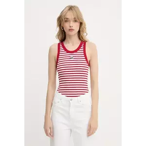 Karl Lagerfeld top din bumbac culoarea rosu, A3W17079 imagine