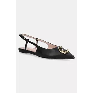 Coccinelle balerini de piele culoarea negru, cu toc deschis imagine