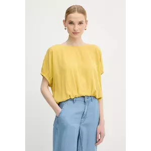 United Colors of Benetton bluză culoarea galben, uni, 5NPHDQ0C6 imagine