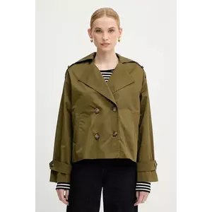 Sisley jachetă de bumbac culoarea verde, de tranzitie, oversize, 227YLN05Q imagine