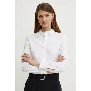 BOSS camasa femei, culoarea alb, cu guler clasic, slim imagine