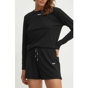 BOSS pantaloni scurți de lounge culoarea negru, neted, high waist imagine