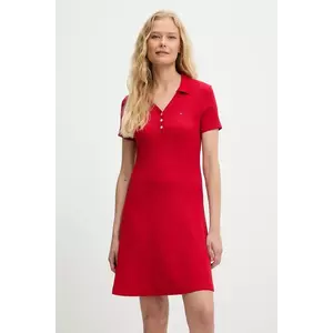 Tommy Jeans rochie culoarea rosu, mini, mulată, DW0DW21172 imagine