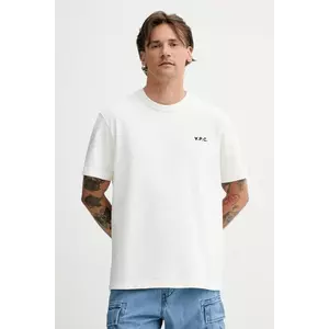 A.P.C. tricou din bumbac t-shirt boxy petit vpc culoarea maro, cu imprimeu, COHBQ.H26391 imagine