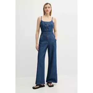 Levi's salopetă jeans BUSTIER JUMPSUIT culoarea gri, bumbac, cu decolteu rotund, 001WC imagine