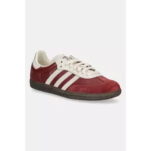 adidas Originals sneakers din piele Samba OG J culoarea bordo, JH7863 imagine