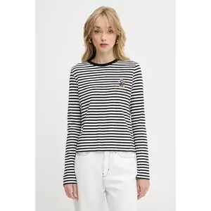Karl Lagerfeld longsleeve din bumbac KL X DISNEY culoarea negru, A3W17091 imagine