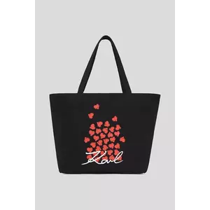 Karl Lagerfeld geantă de bumbac culoarea negru, A3W50111 imagine