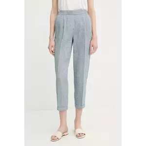 United Colors of Benetton pantaloni din in drept, high waist, 465XDF090 imagine