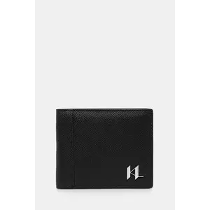 Karl Lagerfeld portofel de piele K/MONOGRAM culoarea negru, A3M30182 imagine