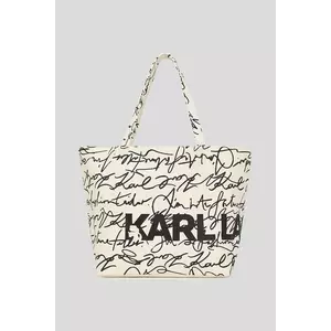 Karl Lagerfeld geantă de bumbac culoarea alb, A3W50030 imagine