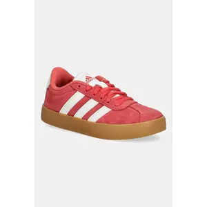 adidas sneakers de piele întoarsă pentru copii VL COURT 3.0 culoarea roz, JR2214 imagine