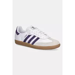 adidas Originals sneakers din piele Samba OG culoarea alb, JS1392 imagine