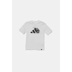 adidas tricou de bumbac pentru copii culoarea alb, cu imprimeu, JV5251 imagine