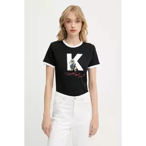 Karl Lagerfeld tricou din bumbac KL X DISNEY culoarea negru, A3W17089 imagine