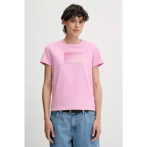 Tommy Jeans tricou din bumbac culoarea roz, DW0DW20905 imagine