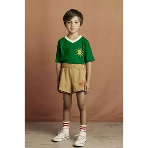 Mini Rodini hanorac de bumbac pentru copii Sun culoarea verde, cu imprimeu, 2562010975 imagine