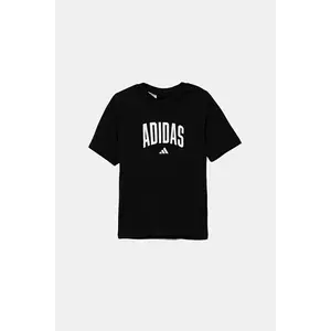 adidas tricou de bumbac pentru copii culoarea negru, cu imprimeu, JV5192 imagine