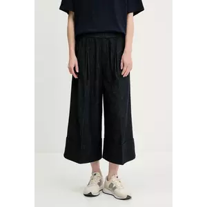 United Colors of Benetton pantaloni culoarea bleumarin, lat, high waist, 4KOWDF09M imagine
