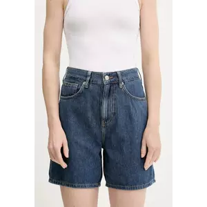 Sisley pantaloni scurți jeans uni, high waist, 4IHQL901M imagine