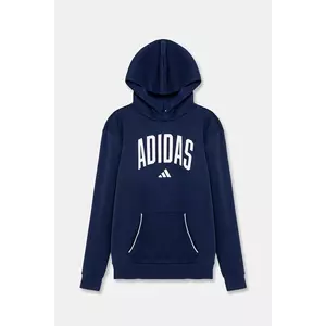 adidas bluză copii culoarea bleumarin, cu glugă, cu imprimeu, JV7338 imagine